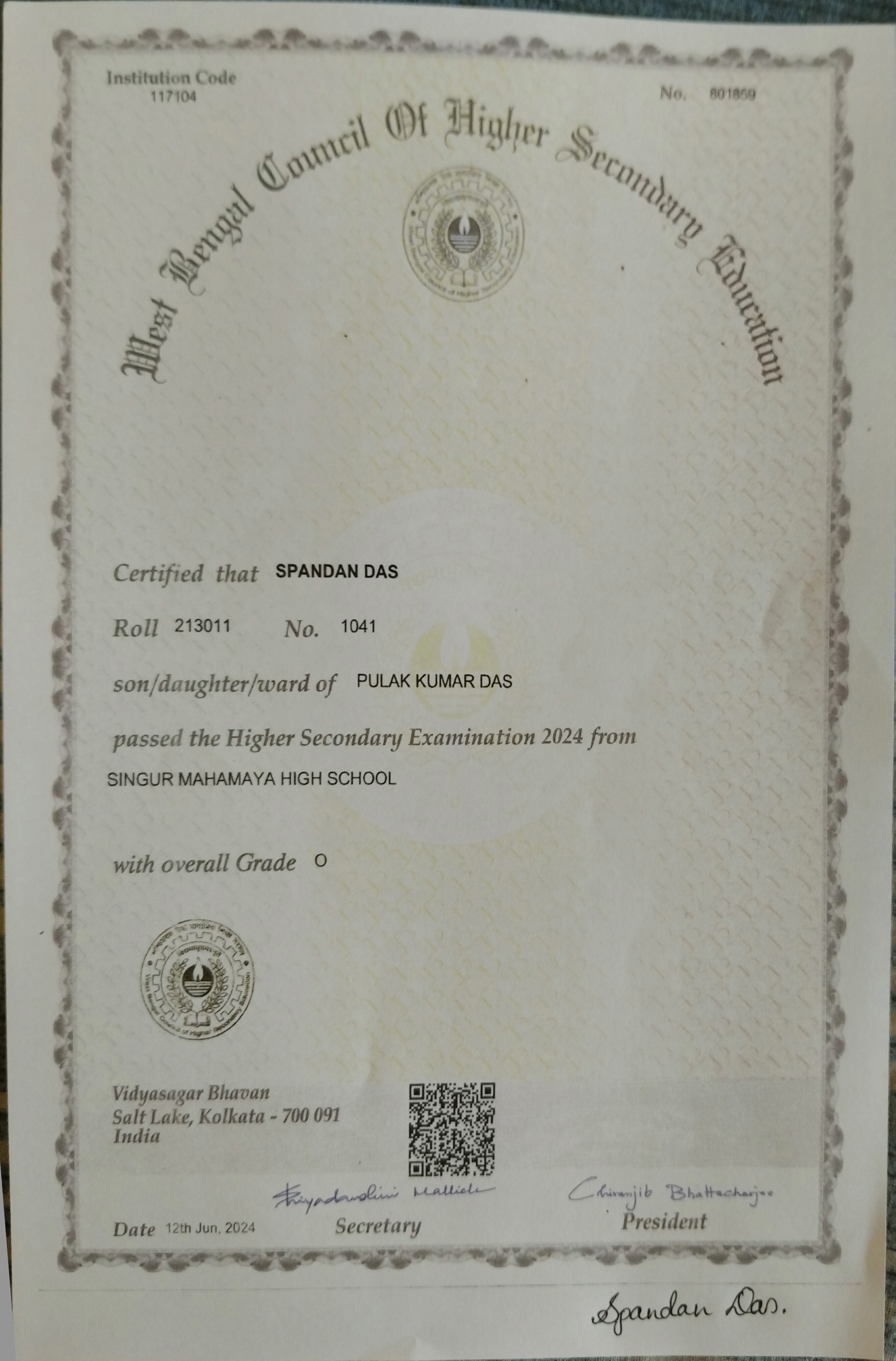CERTIFICATE